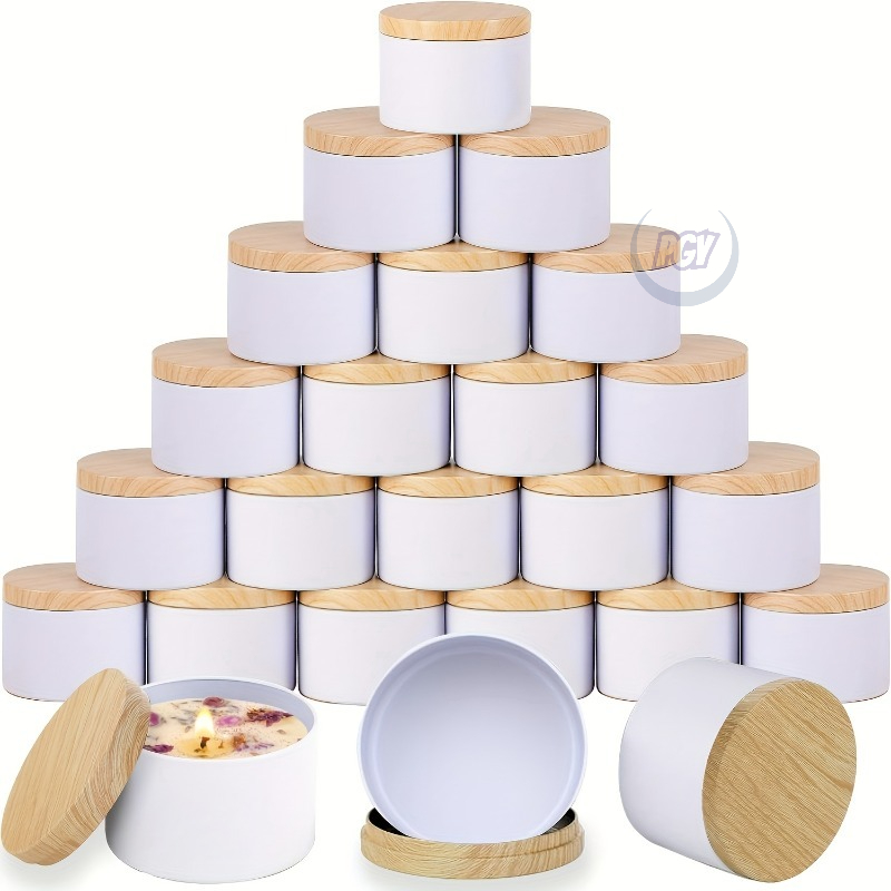Candle Making Jars With Lids - Beyaz Metal Mum Kavanozu Mum Yapımı