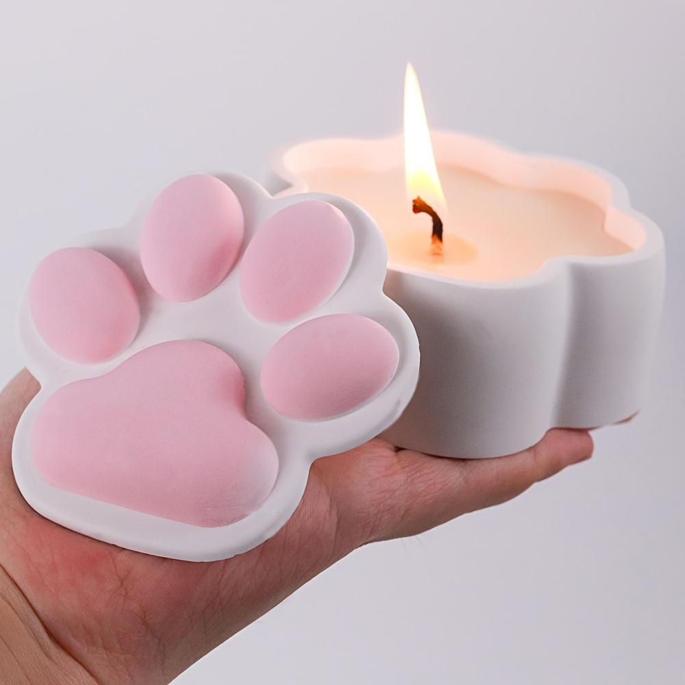 Candle Making Jars With Lids - Kedi Pençesi Saklama Kutusu Silikon Kalıp