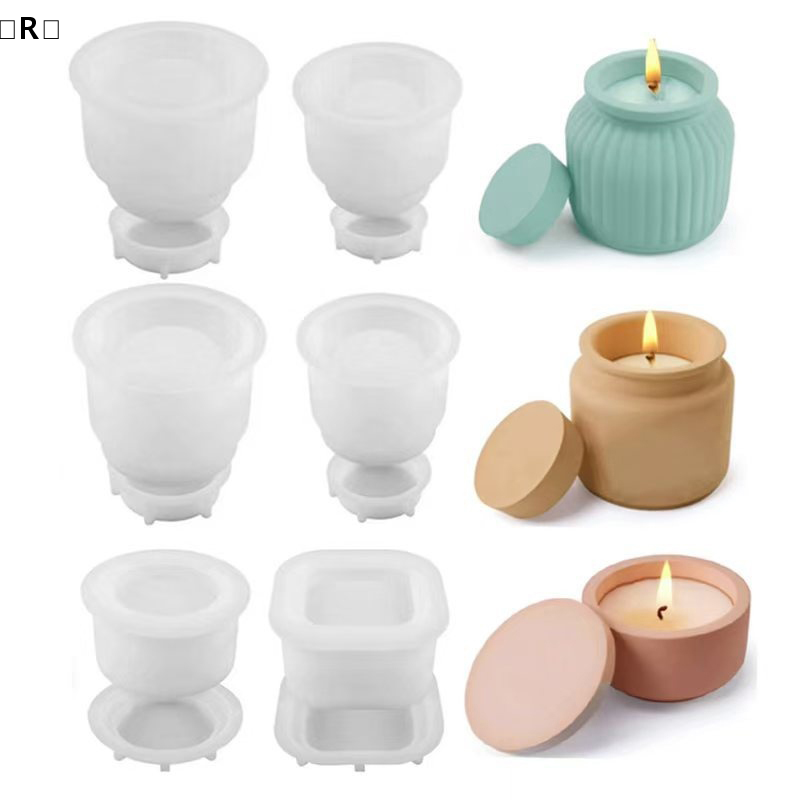 Candle Making Jars With Lids - 〔R〕1 takım Kapaklı DIY Mum Kavanozu