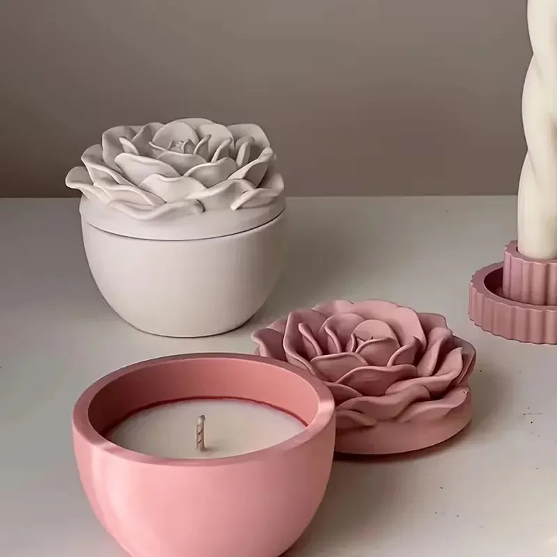 Candle Making Jars With Lids - Üstün kaliteli 3 boyutlu gül çiçeği