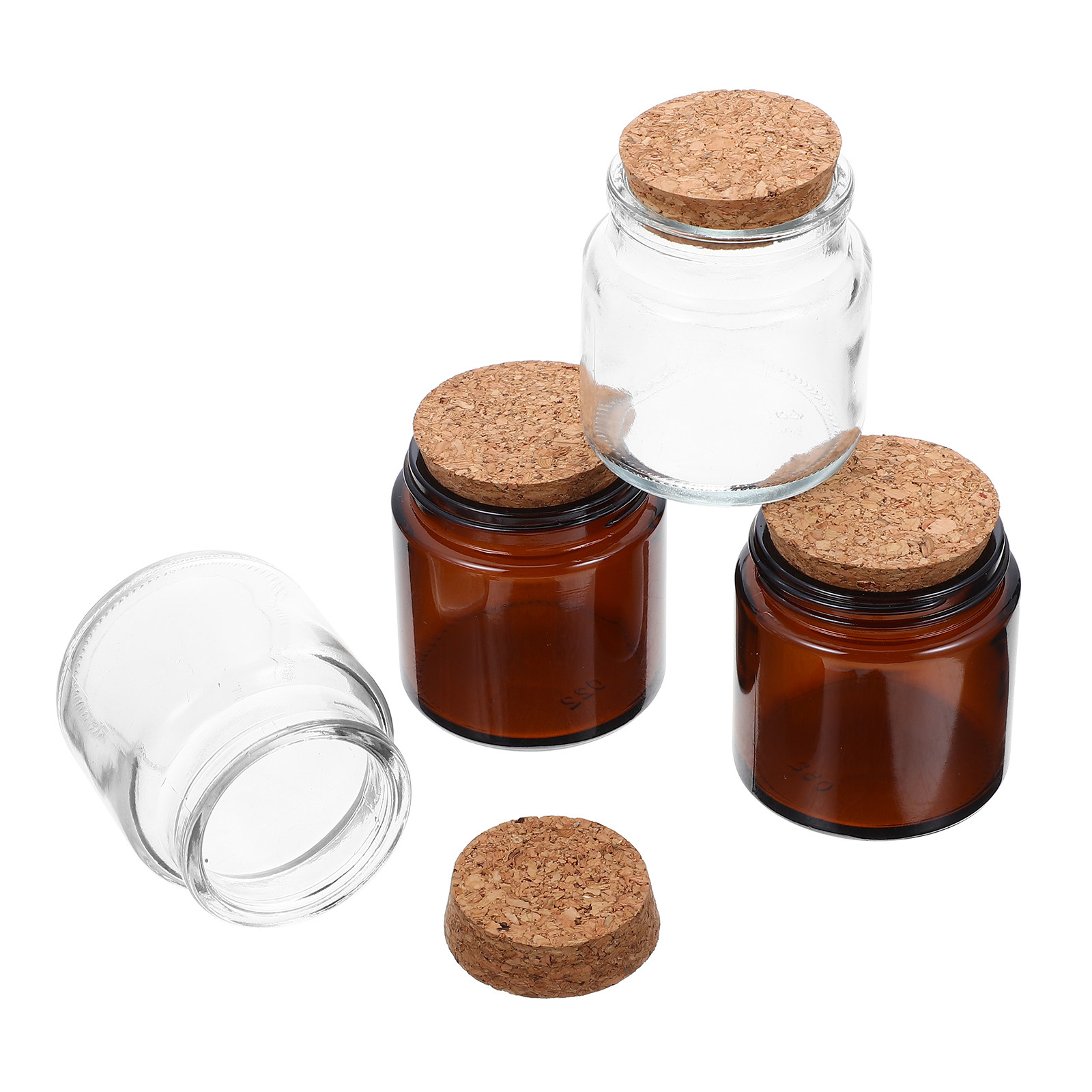 Candle Making Jars With Lids - 4 Adet Yüksek Kaliteli, Ahşap Kapaklı,