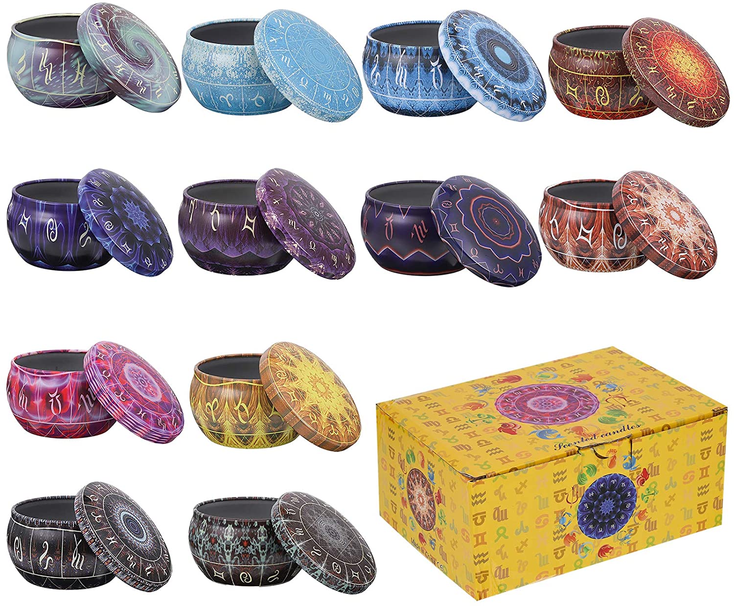 Candle Making Jars With Lids - 12'li paket Mum Teneke Yuvarlak Mum