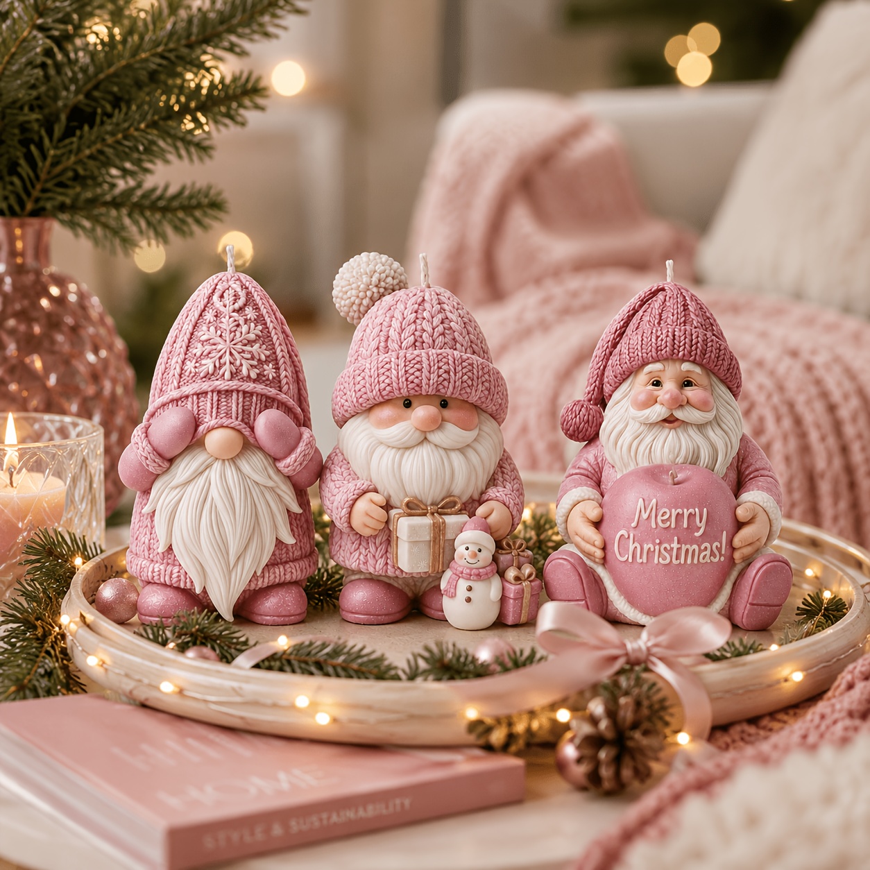 Candle Making Kits - Noel Tatili Gnome Silikon Mum Kalıbı,