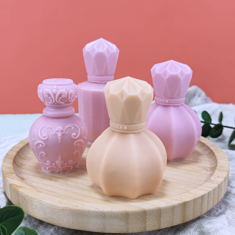 Candle Making And Perfume - 3D retro parfüm şişesi aromaterapi mum