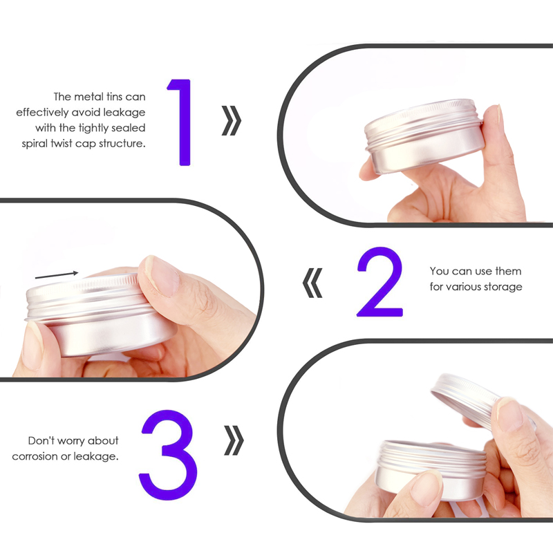 1/5/10 adet 5-250 ml Boş Gümüş - Tin Container Lid incelemesi ve fiyatı