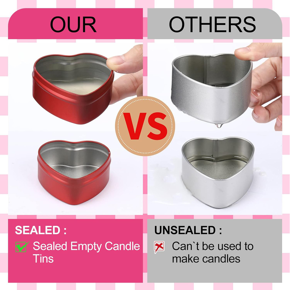 2 oz Kalp Şeklinde Metal Kutul - Candle Making Jars With Lids incelemesi ve fiyatı