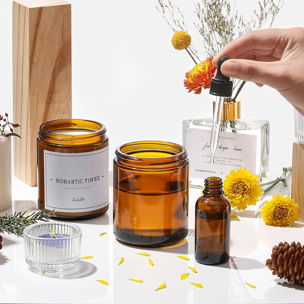 8oz Amber Cam Kavanozlar Siyah - Candle Making Jars With Lids incelemesi ve fiyatı